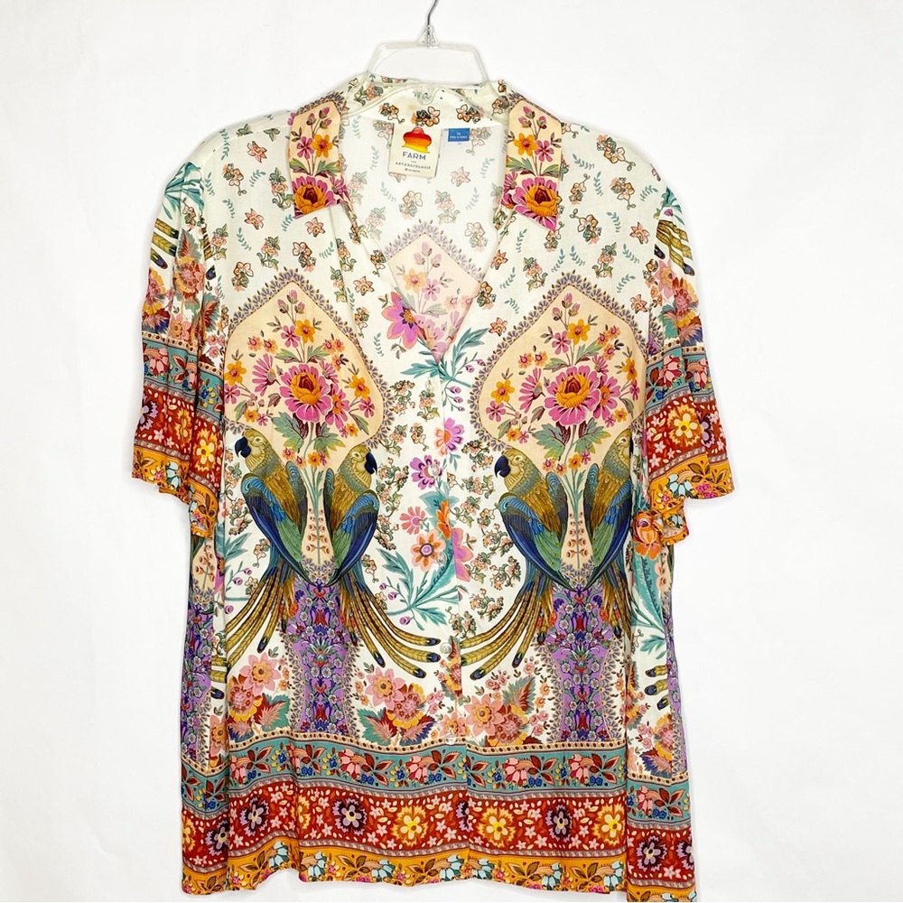 Farm Rio Maryanne - Parrot Floral Blouse (XL)
